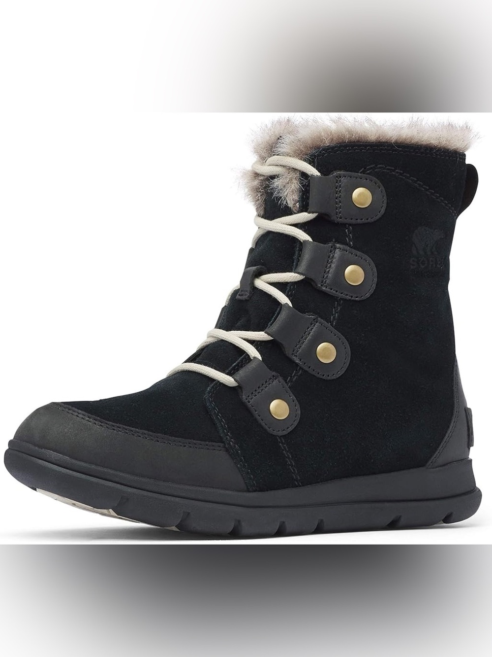 SOREL Explorer Joan Black Suede Sz 6